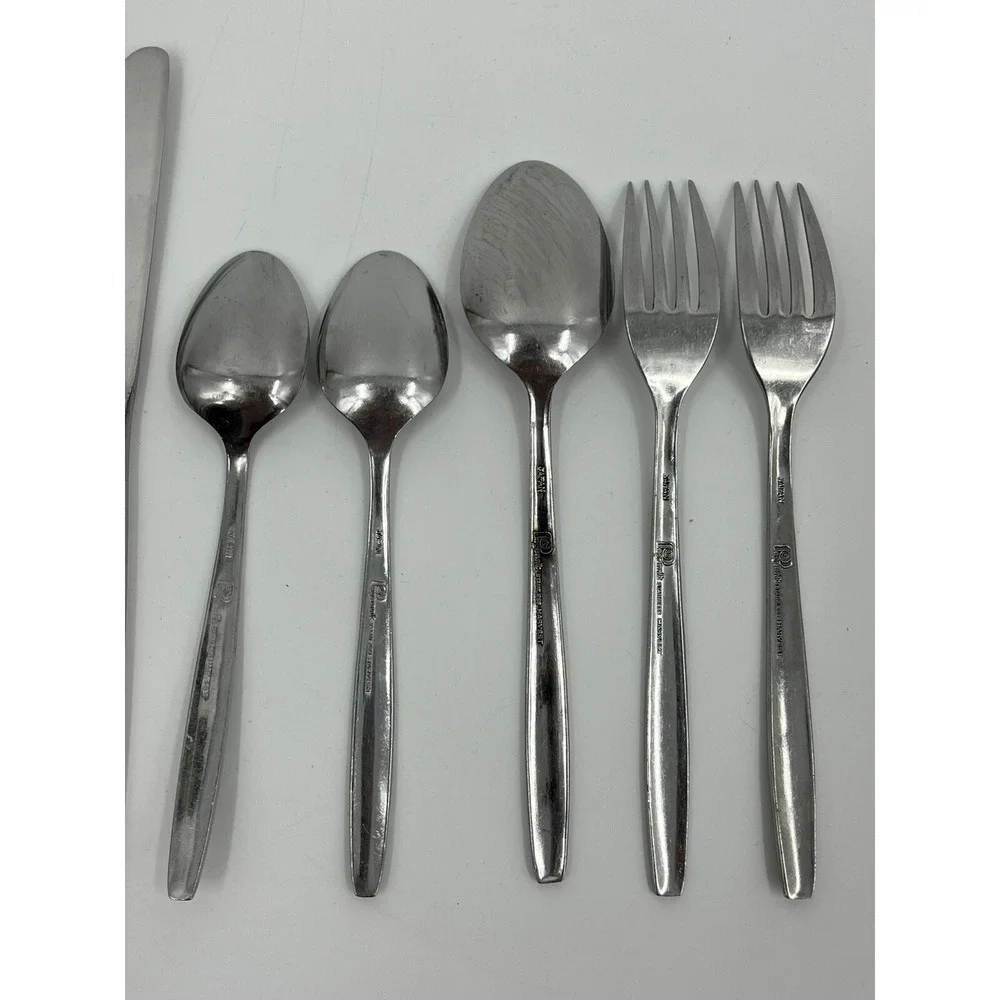 Pageant Stainless Japan Harvest Flatware 9 Pieces Forks Butter Knives Spoons